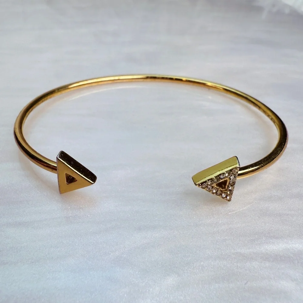 Goldtone minimalist Triangle Cuff Bracelet
